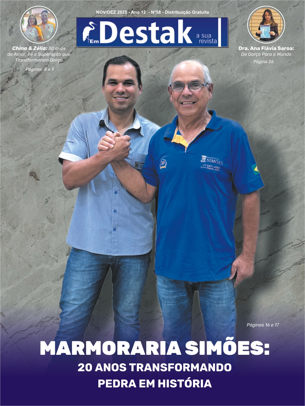 MARMORARIA SIMÕES: 20 ANOS TRANSFORMANDO PEDRA EM HISTÓRIA Duas décadas de dedicação, tecnologia e excelência no acabamento que viraram referência em Garça e região.